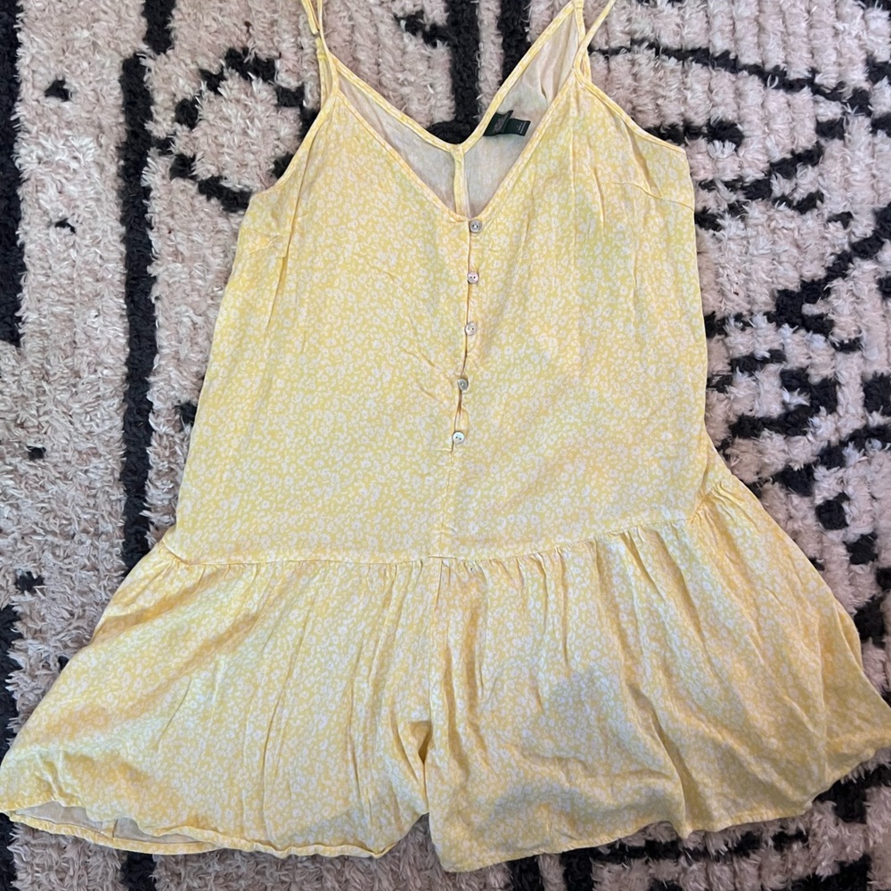Wild Fable Yellow Patterned Sleeveless romper